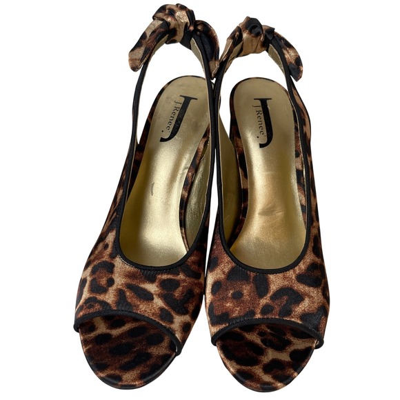 J.Renee Women's Animal Print Open Toe Sling Back Shoes Size 9M Fabric - Picture 2 of 12